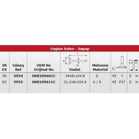 Subap Takimi Polo Jetta Dizel (In 4 / Ex 4) GUNES 5954-5955