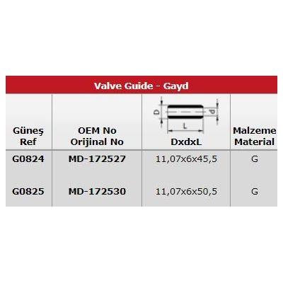 Subap Gaydi (In 8 Ex 8) Carisma 1 6 16V GUNES G0824-G0825