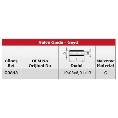 Subap Gaydi (In 8 Ex 8) Primera 2 0 16V GUNES G0843