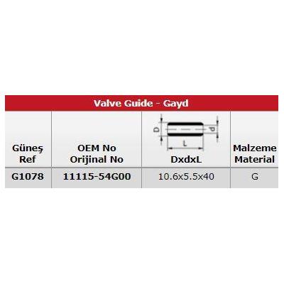 Subap Gaydi (In 8 Ex 8) Liana 1 6 16V GUNES G1078