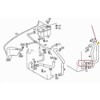 Radyator Hortumu Ust S-Class W140 91>98 IBRAS 33503