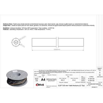 3.2Mm X 7.0Mm Universal Yakit Hortumu ( Makarali ) C Tipi IBRAS 68413