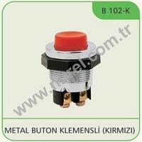 Plastik Buton Terminalli Kirmizi 12-24 Vdc / 10A 125-250 Vac / 2A NUREL B 101 K