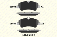 Arka Fren Balatasi Transit Custom V362 V347 V348 2 2Tdci 12 /> (Arka Tek Teker) KALE B 25603 175 05KD20