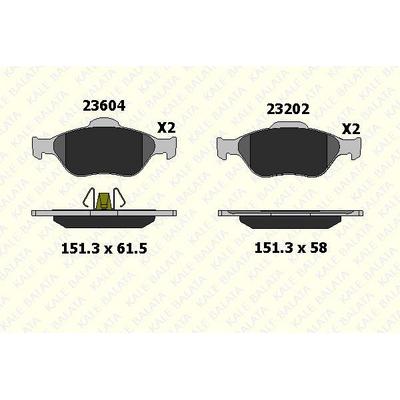 On Fren Balatasi Fiesta Iv / V 95>08 Fusion 02>12 Ka 1 6 03>08 Mazda 121 Iii 03> Absli KALE B 23604 188 05