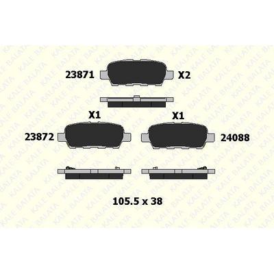 Arka Fren Balatasi Nissan Qashqai J10 07-13 Xtrail 07-13 Parthfinder 13-> Koleos 08-> Juke 10->Suzuki Grand Vitara 08-> KALE B 23871 138 05