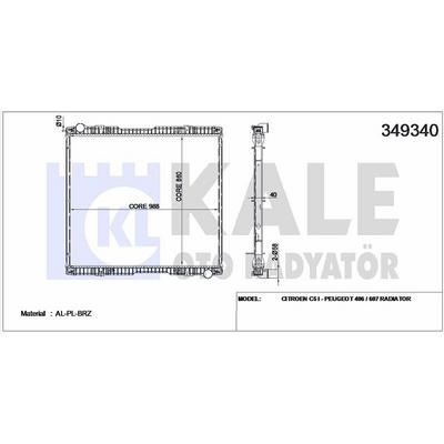 Su Radyatoru Scania P-G-R-T Seri 04> P340-P380-P420-P480-P560-G340-G420-G480-R340-R380-R420-R460-R480-R500  (Cerceveli) Mt KALE 349340