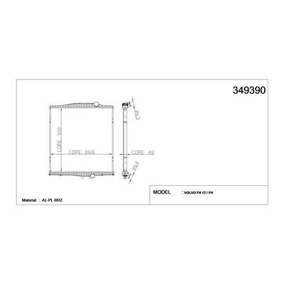 Su Radyatoru Volvo Fh 12 400/480/520 2003 Sonrasi / Fh12 98 Sonrasi / Fh16 1993 Sonrasi (Cercevesiz) / (Mt) KALE 349390