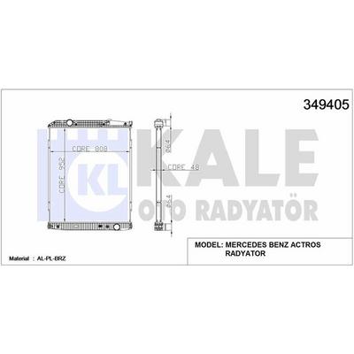 Su Radyatoru Mercedes Actros (Cercevesiz) / (At) KALE 349405