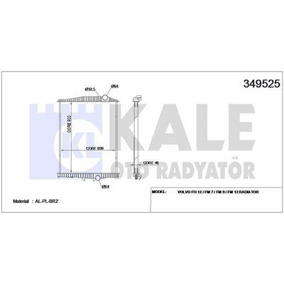 Su Radyatoru Volvo Fh 12 Fh Fm 12 Fm 340 420 / Fm 7 / Fm 9 / Fm 12 1993 Sonrasi (Cercevesiz) / (Mt) KALE 349525