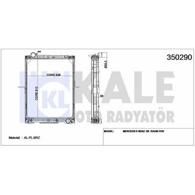 Su Radyatoru Mercedes Actros Axor 3031 1831 1838 1844 1850 Otom Soğutmali Araclar (Cerceveli) / (At) KALE 350290