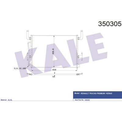 Kondenser (Klima) Radyatoru Renault Trucks Premium / Kerax 385/400/420 1996 -->2004  KALE 350305