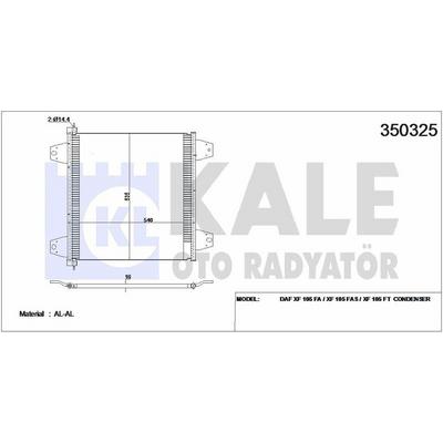 Klima Radyatoru Kondenser Daf Xf 105 Fa / Xf 105 Fas / Xf 105 Ft KALE 350325