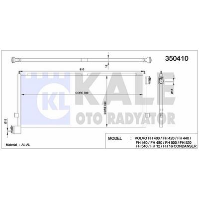 Kondenser (Klima) Radyatoru Volvo Fh 400 540 2001 Sonrasi / Fh 16 400 700 1993 Sonrasifh 16 Ii 2012 Sonrasi KALE 350410