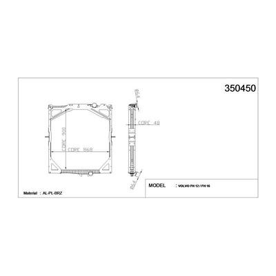 Su Radyatoru Volvo Fh 400 520 / Fh 12 Fh 340 500 / Fh 16 Fh 470 700 / Fm Fm 300 500 (Cerceveli) / (Mt) 1993 Sonrasi KALE 350450