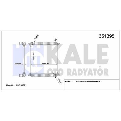 Motor Radyatoru Iveco Eurocargo I Iii 00=> (Mt) / (Cercevesiz) / (570×538×32) [Al Pl Brz] KALE 351395