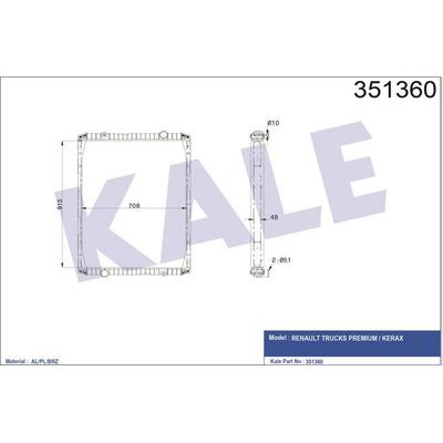 Motor Radyatoru Cerceveli Renault Premium 96>/Kerax 97> (Al-Pl-Brz) (905×708×48) KALE 351360