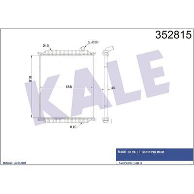 Motor Radyatoru Cercevesiz Renault Premium 320-370-420 00> Dc 11(Al-Pl-Brz) (810×68×40) KALE 352815