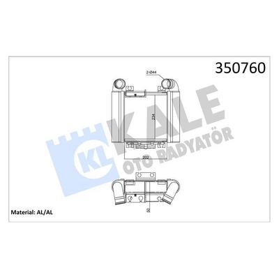 Intercooler Kia Bongo 3 K2500 2004-> KALE 350760