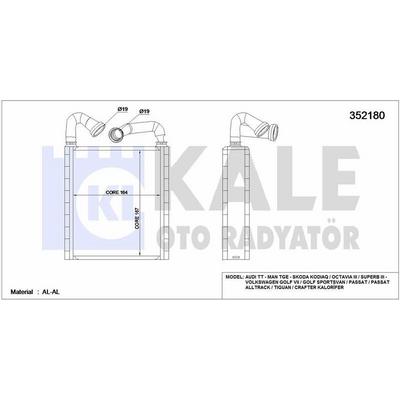 Kalorifer Radyatoru Golf Vii Octavia 13> Crafter Kodiaq Arteon 17> Superb Passat Tt 15> Tiguan Ateca 16> KALE 352180