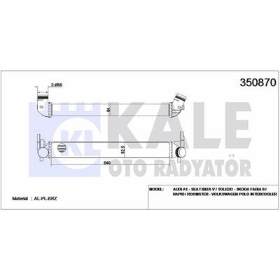 Turbo Radyatoru Polo 09> Audi A1 10>15 Ibiza Iv 08> Toledo Iv 12> Fabia Ii 10>14 Rapid 12> Roomster 10>15 KALE 350870