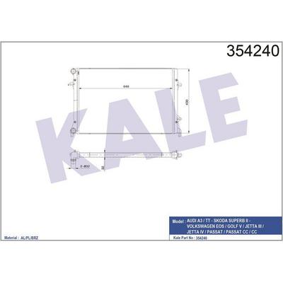 Motor Radyatoru (648×460) Caddy Passat Golf Jetta Octavia Touran Altea Superb 2.0Tdi Cfhc 04>13 KALE 354240