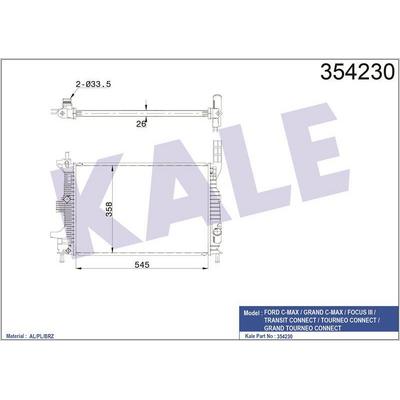 Su Radyator C Max Ii / Grand C Max / Focus Iii 13> / Transit Connect  14> 1.0 Ecoboost KALE 354230