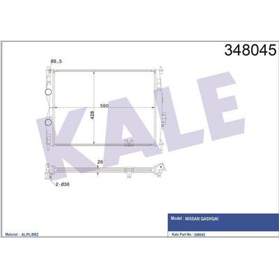 Su Radyatoru Nissan Qashqai 1.6 Dci 16V 11> Mt (Al / Pl / Brz) 26 Mm KALE 348045