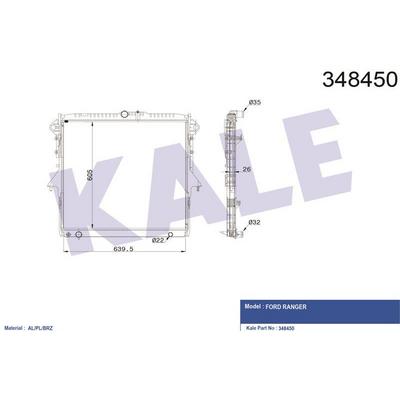 Motor Radyatoru Ford Ranger 3.2 Tdci 11=> (Mt) / (Kalinlik: 26 Mm) KALE 348450