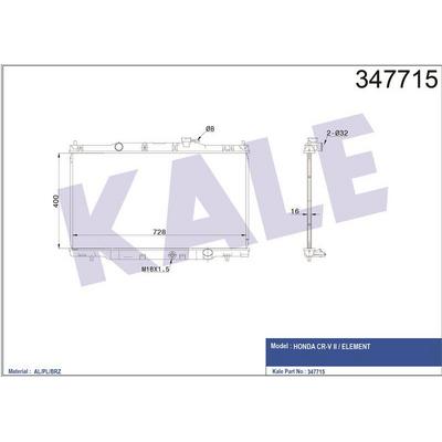 Motor Su Radyatoru Honda Crv 2002 2007 (Manuel Vites) / (16Mm) KALE 347715