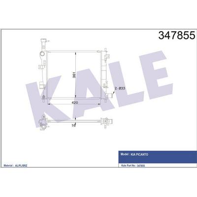 Motor Su Radyatoru Kia Picanto 1.0 1.1 11> Manuel 420×358×16 KALE 347855