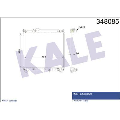 Motor Su Radyatoru Vitara 1.6 90>98 Manuel 5 Kapi 26Mm KALE 348085