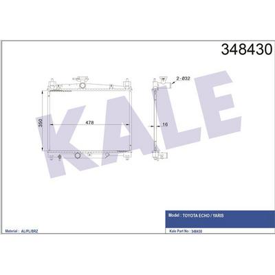 Motor Su Radyatoru Toyota Yaris 1.0 1999 2005 (Manuel Vites) [16Mm] KALE 348430