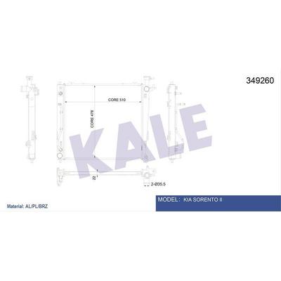 Motor Su Radyatoru Kia Sorento Ii 2.0 2.2 Crdi 2008> (Otomatik Vites) / (Kalinlik 22Mm) KALE 349260