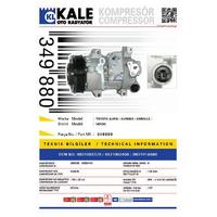 Klima Kompresoru Toyota Auris Corolla 1.6 2007-2012 Avensis 2008-> [6Pk V Kayis Kasnagi] [120Mm] KALE 349880