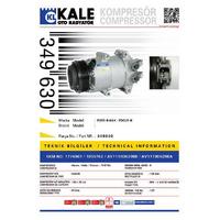 Klima Kompresor Ford B Max 1.4 Fiesta 1.5 1.6Tdci 08> Focus Iii 12>  [6Pk V Kayis Kasnagi] [108Mm] KALE 349630