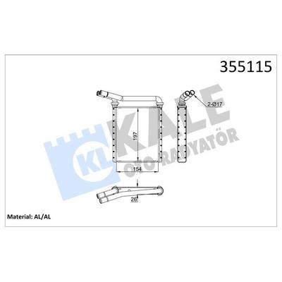 Kalorifer Radyatoru Toyota Corolla Auris 2007-> Avensis 2008-2015 Rav 4 2008-> KALE 355115