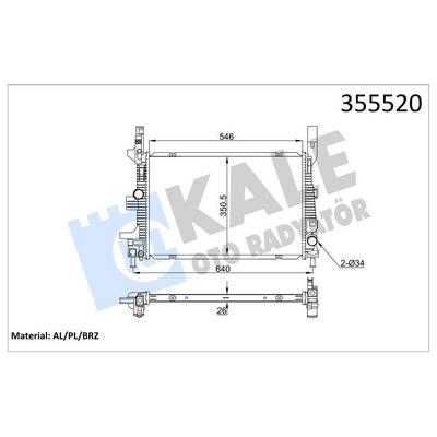 Su  Radyatör Ford C-Max Ii / Grand C-Max / Focus Iii / Transit Connect 1.5 Tdci KALE 355520