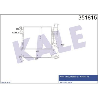 Motor Su Radyatoru Klimasiz Gecmeli P306 Xsara Tu3Jp / Tu5Jp 93> KALE 351815