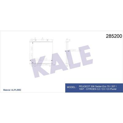 Motor Radyator C2 C3 (I Ii Iii) C3 Pluriel P207 P1007 Tu3A / Et3J4 / Tu5Jp4 1 4 / 1 4 16V / 1 6 16V 02>Olcu: (380×388×26) KALE 2066011AB