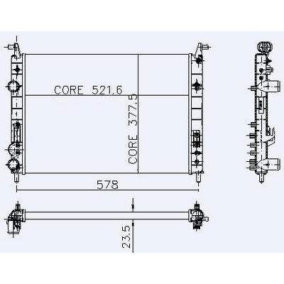 Motor Radyator Palio 1 2 Albea 1 2 / 1 6 Klimali (2 Sira Al+Pl Sistem) / (522×378×23 5) KALE 0131282AL