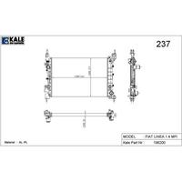 Motor Radyator Linea 1 4Mpi (542×377×28) / (1 Sira Al+Pl Sistem) KALE 0135012AL