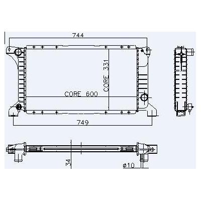 Motor Su Radyatoru Transit T12 T15 92>98 (1 Sira Alb) Kisa Tip Olcu: (600×331×34) KALE 0206151AB