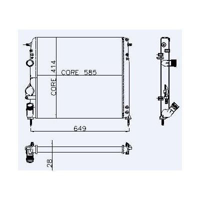 Motor Radyator Megane 1 4 / 1 6 / 2 0 Mekanik Klimali (2 Sira Al+Pl) (585×414 5×28) KALE 0520262AL