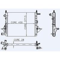 Motor Radyator Twingo (96>) / (2 Sira Al+Pl) / (430×377×28) KALE 0525252AL