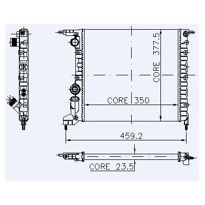 Motor Radyator Clio 1 2 1 2I Klimasiz (2 Sira Al+Pl) / (350×378×23 5) KALE 0526262AL