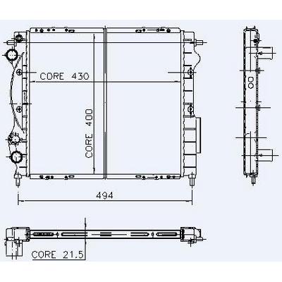 Motor Radyator Clio Express 1 2 / 1 4 (1 Sira Cu+Pl) / (430×400×21 5) KALE 0533331PA