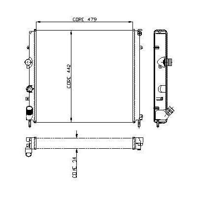 Motor Radyatoru Kangoo 1 5Dci / 1 9 Express 1 9 F8Q Klimasiz (479×442×34) / (1 Sira Alb Sistem) KALE 0534351AB