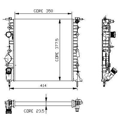 Motor Radyator Clio 1 1I Rn Rt Mekanik Klimasiz (2 Sira Al+Pl) / (350×378×23 5) KALE 0544442AL