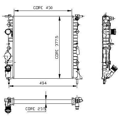 Motor Radyator Clio Kangoo 1 2I (2 Sira Al+Pl) / (430×378×23 5) KALE 0545452AL